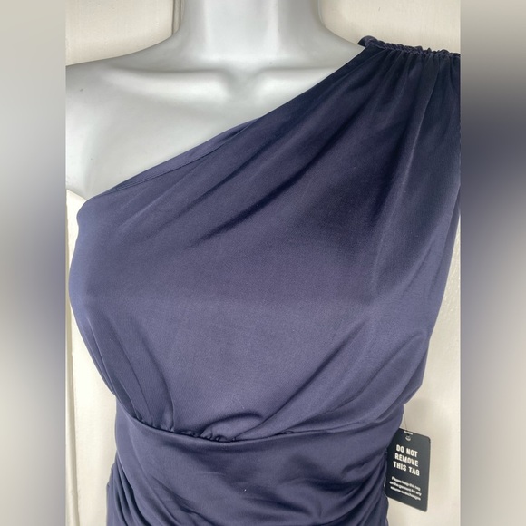 EXPRESS NWT Body Contour Compression One-Shoulder Navy Bodysuit. - Picture 6 of 8